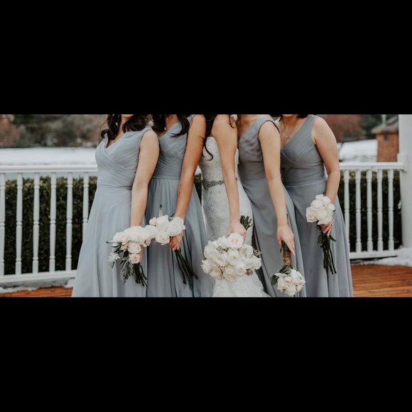 Silvery Grey Bridesmaid Dress - Picture 3 of 4